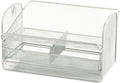 Safco Onyx Phone and Utility Tray with Drawer, Desktop Organizer, Durable Steel Construction, Silver