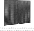 ENJOYWOOD Pegboard, 2 PCS 24"×16" Metal Peg Board Panels Black Modular Wall Organizer Kit with 30 Hooks, Dual-Size Hole Design for Home Tool Storage, Garage Organization, Kitchen, Office, Craft Room