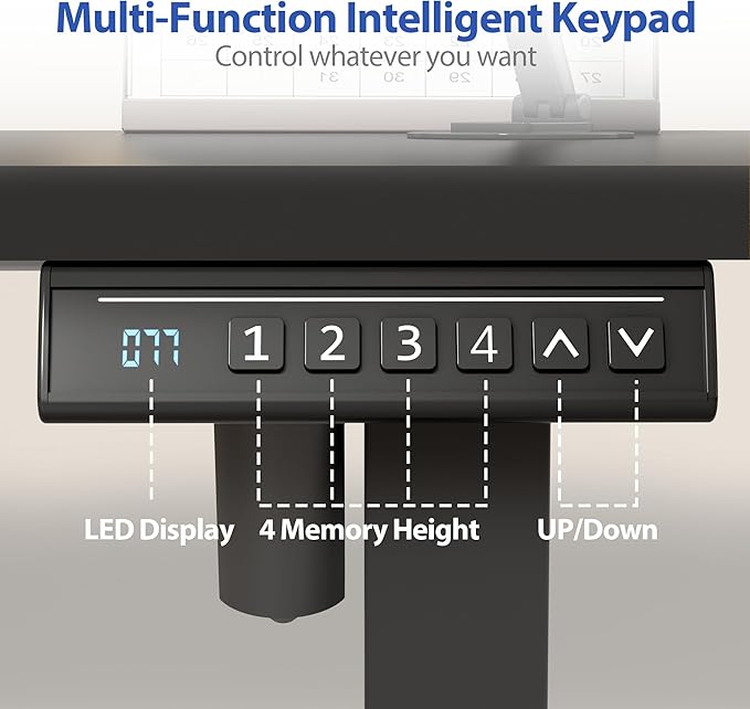 YESHOMY Height Adjustable Electric Standing Desk, 39 x 24 Inches Memory Home Office Sit Stand up Desk with Phone Holder and USB Charging Port, Black