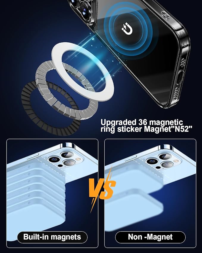 KALAPOP for Magsafe Magnet Sticker 2 Pack-Compatibile with MagSafe Accessories/Charger/Mount/Wallet/Case/Kindle for New iPhone 17/Air/16/15/14/13/12,Pixel 9,Samsung Galaxy Z Fold/Z Flip/S