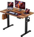 ErGear Height Adjustable Electric Standing Desk, 40 x 24 Inches Sit Stand up Desk, Memory Computer Home Office Desk, Vintage Brown