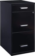 18in. Deep 3 Drawer Metal Organizer File Cabinet with Pencil Drawer, Black