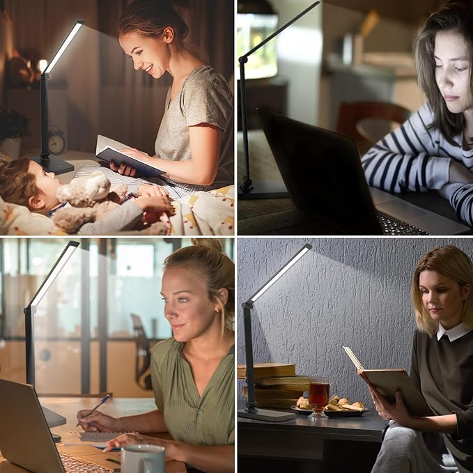 DWEPTU Desk Lamp LED Desk Lamps Eye-Caring Desk Lamps Lamps Dimmable Office Lamp with USB Port Touch Control for Home Office Student Dormitory (USB Plug-in Desk Lamp)
