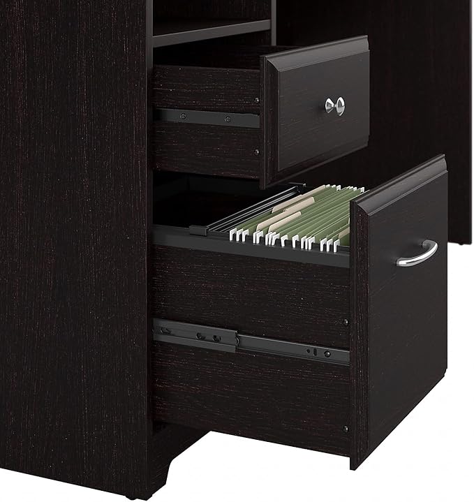 Bush Furniture Cabot 60W Computer Desk with Hutch and Drawers in Espresso Oak