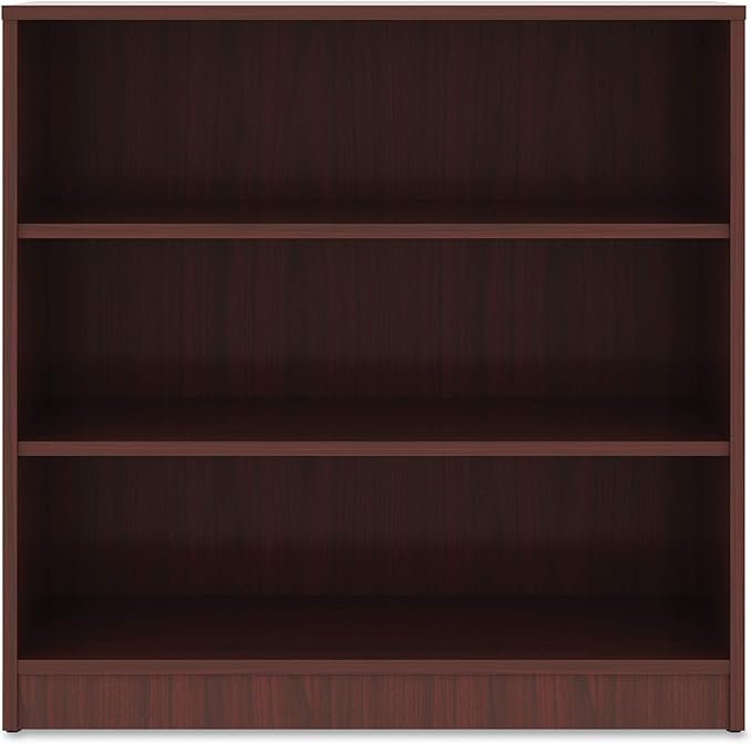 Lorell Mahogany Laminate Bookcase, 36" x 36" x 12"