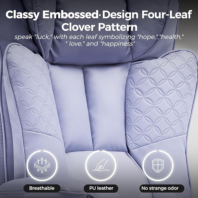 GTPLAYER Big and Tall Office Chair 400LBS Wide Ergonomic Gaming Chair with Deluxe Embossing Designed Leather with Foot Rest,150°Reclining Adjustable Soft Armrests Pocket Spring Back Support and Pillow