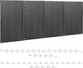 ENJOYWOOD Pegboard, 4 PCS 24"×16" Metal Peg Board Panels Black Modular Wall Organizer Kit with 40 Hooks, Dual-Size Hole Design for Home Tool Storage, Garage Organization, Kitchen, Office, Craft Room