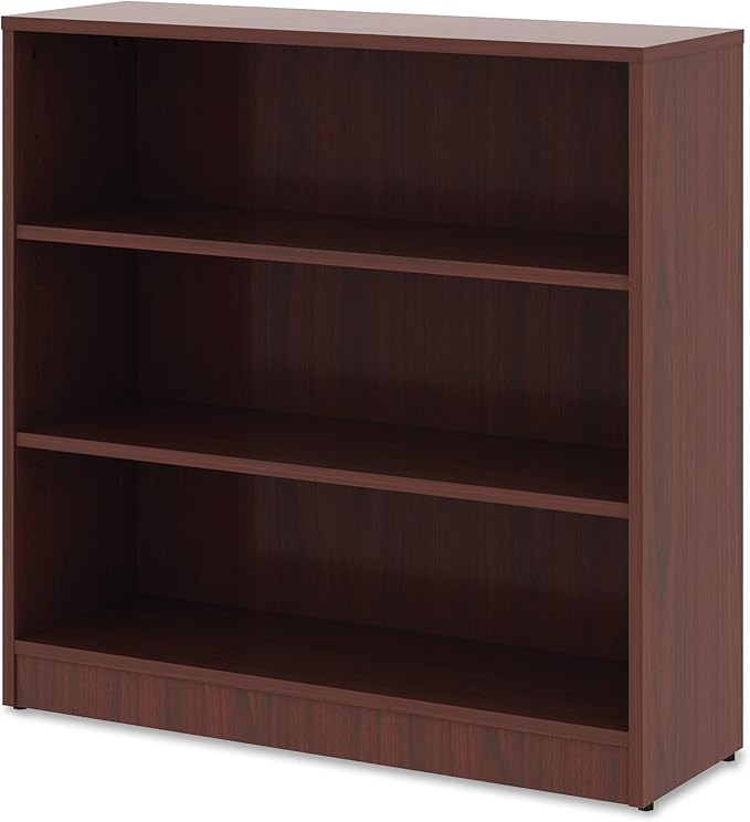 Lorell Mahogany Laminate Bookcase, 36" x 36" x 12"
