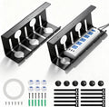 Large Metal Under Desk Cable Management Tray, 16.5"L x 4.7"W x 6.8"H, 2 Pack Under Desk Cable Tray, Wire Organizer for Power Strip, Tape Mount or Screw Mount, Easy Install Cord Raceway for Desk & Home