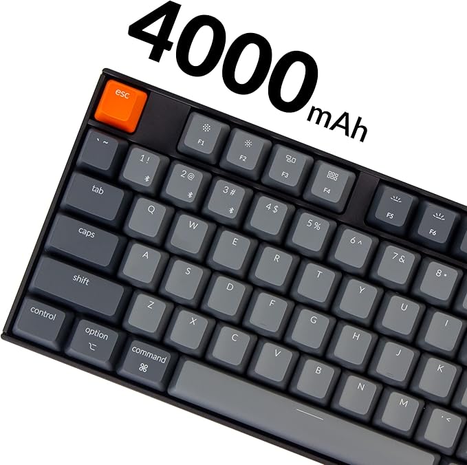 Keychron K10 Full Size Layout Bluetooth Wireless/USB Wired Mechanical Gaming Keyboard for Mac with Keychron Super Brown Switch/Multitasking/RGB Backlight 104 Keys Computer Keyboard for Windows Laptop