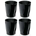 iDesign Small Round Bathroom Trash Can - Ideal for Bathroom or Office, Set of 4, Black, Made in USA