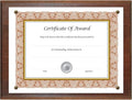 Award-A-Plaque Document Holder, Acrylic/Plastic, 10-1/2 x 13, Walnut