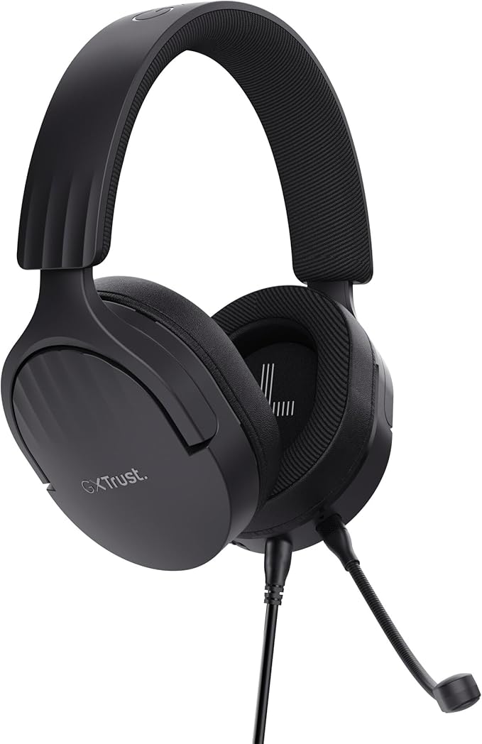 Trust Gaming GXT 489 Fayzo Gaming Headset for PC, PS5, PS4, Xbox Series X|S, Switch, Mobile, 3.5 mm Jack, 85% Recycled Plastics, Over-Ear Wired Headphones with Noise Cancelling Microphone - Black