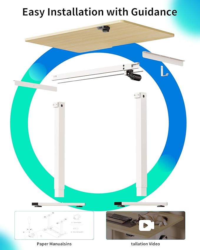 BIZUM 39.4" Small Electric Standing Desk Height Adjustable, Whole Piece Stand Up Computer Desk Work Study Writing Gaming Desks for Home Office Oak
