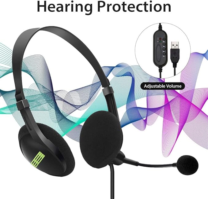 Wired Gaming Headset - Gaming Earphone with Microphone USB Headphone with Mic for Video Game Wired Earbuds
