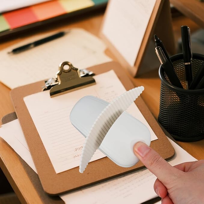 Document Holder for Typing, White Plastic Paper Desk Stand with Fixed Plate Portable Easy to Use Copies Stand for A4 Paper Documents Office Desktop Typing Reading