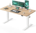 CubiCubi Electric Standing Desk Height Adjustable, 63.0 x 27.6 Inches Home Office Computer Desk, Sit to Stand Up with Memory Presets, Maple