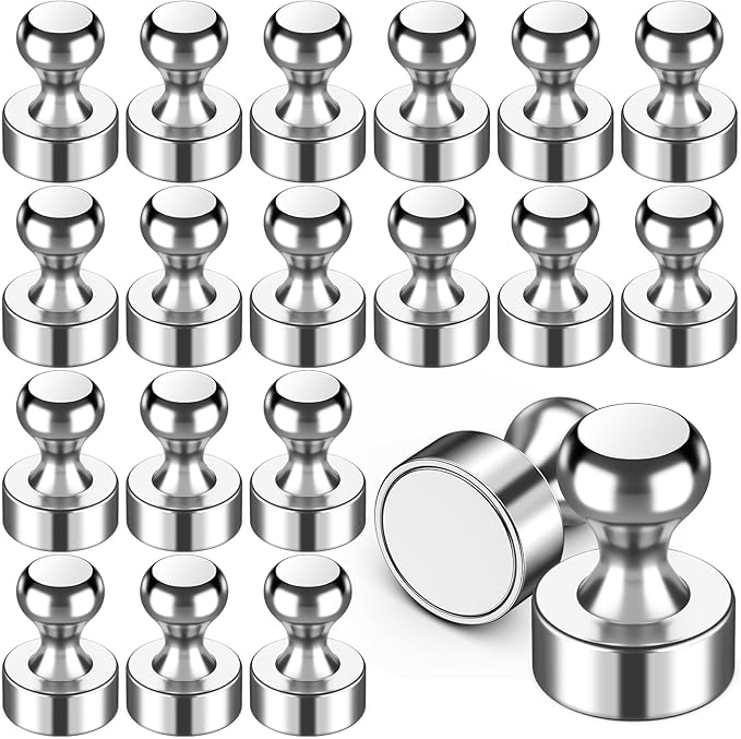 20 Pcs Fridge Magnets, Refrigerator Magnets, Small Strong Magnets, Whiteboard Magnets for Fridge, Magnetic Push Pins for Locker, Kitchen Decor and Accessories, Office, Classroom Organization