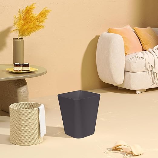 Small Trash Can - Plastic Waste basketbin - for Office,Home,Bathroom,Kitchen - 1.8 Gallon - Coffee Color