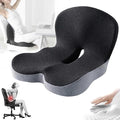 Memory Foam L-Shaped Integrated Seat Cushions, Back Cushion for Sciatica, Non-Slip Design, Machine-Washable Cover, for Car & Office(Black)