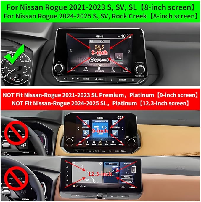 Car Magnetic Phone Mount for Nissan Rogue 2021-2026 and Altima 2019-2025 and Sentra 2020-2025【 8-inch Screen 】 Auto Accessories Best Cell Phones Holder Fast 15W Wireless Charger Stand