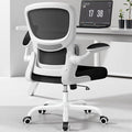 BESTFAIR Office Chair Ergonomic Desk Chair, Breathable Mesh Comfy Chair with Lumbar Support, Computer Chair, Home Desk Chair with Flip-up Armrests, Gaming Chair for Adults Home Office (White)