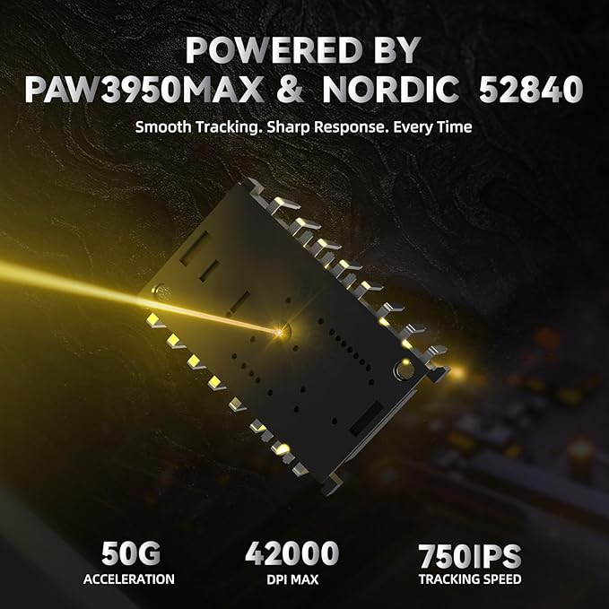 ATTACK SHARK R11 Ultra 8K Carbon Fiber Wireless Gaming Mouse,PAW3950MAX 42K DPI Sensor,49g Superlight Ergonomic Computer Mice with Tri-Mode,70M Switch Cloud Driver for Win/Mac/PC Gamer,Ink Blade