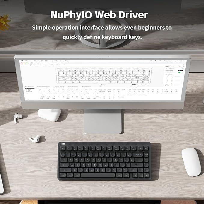 nuphy Node75 Wireless Mechanical Keyboard, 75% Hot Swappable Custom Keyboard, 82 Keys Computer Gaming Keyboards, Supports Touch Gestures, PBT Keycaps, RGB Backlit, Bluetooth/2.4GHz/USB-C