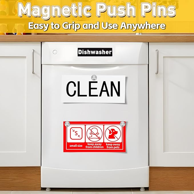 40 Pcs Fridge Magnets, Refrigerator Magnets, Small Strong Magnets, Whiteboard Magnets for Fridge, Magnetic Push Pins for Locker, Kitchen Decor and Accessories, Office, Classroom Organization