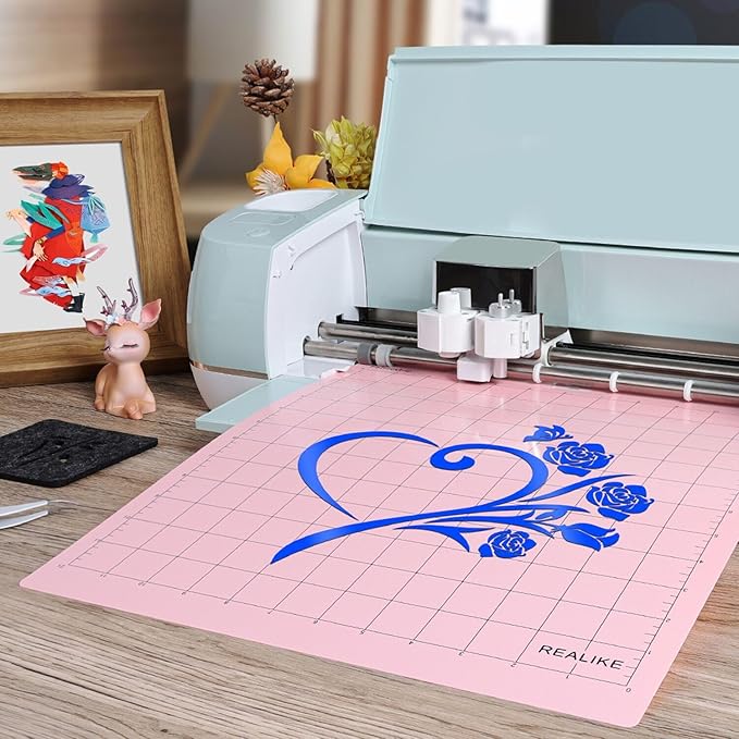 REALIKE 12x12 FabricGrip Cutting Mat Compatible with Cricut Maker 3/Maker 4/Maker/Explore 3/4/Air 2/Air/One(3 Mats), Fabric Adhesive Sticky Cut Mats for Crafts, Quilting, Sewing and All Arts