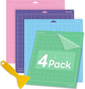 Cutting Mat for Cricut,12x12 inch 4 Pack Variety Cutting Mats (LightGrip,StandardGrip,StrongGrip,FabricGrip) Replacement Accessories for Cricut Maker 3/Maker/Explore 3/Air 2/Air/One