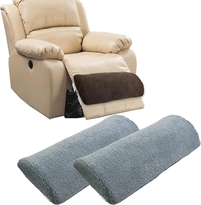 S-SNAIL-OO Recliner Leg Rest Cushion Sofa Footrest Pillow (23 x 10 x 2 in) Multi Purpose Half Moon Foot Pillow Under Knee Pillow for Leg, Neck, Waist, Ankle Support (2Pcs, Blue)