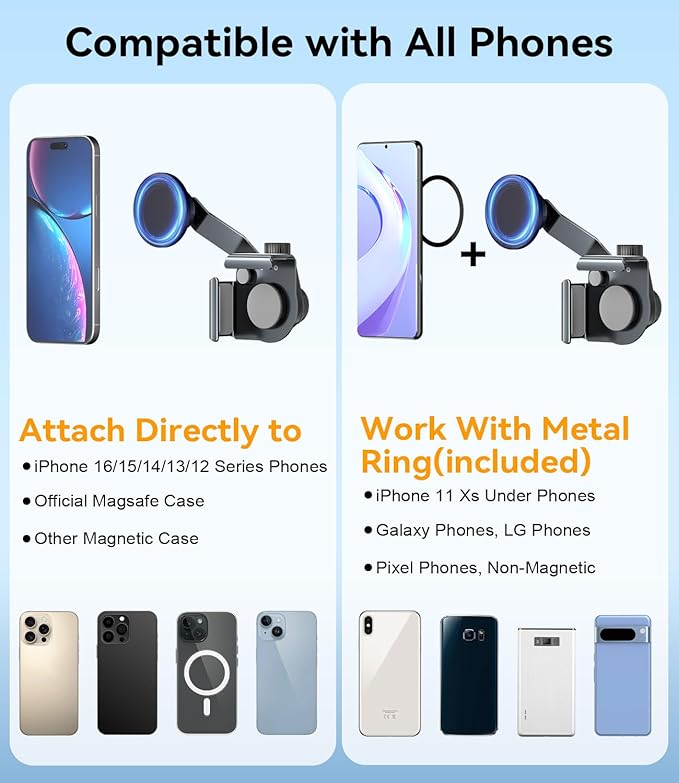 CloudValley Tesla Model Y/3 Phone Mount,【Extendable Metal Holder】 Design for MagSafe Car Accessories for iPhone, Magnetic Mobile Phone Holders, Strong Magnet for 3/Y/S/X/Cybertruck, 2026