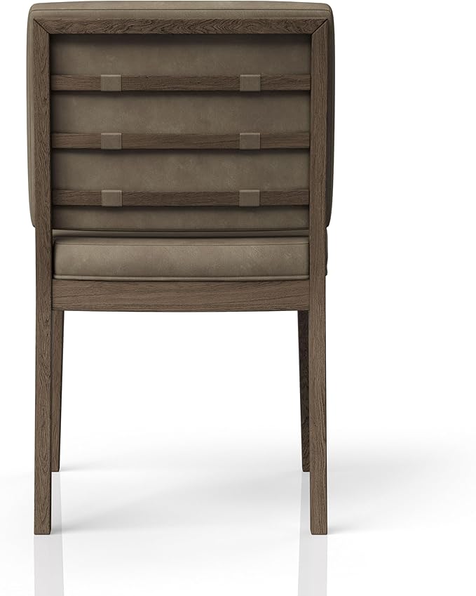 Modern Performance Leather Chair (Set of 2) - Soft Back Design with Leather Seat & Back, Comfortable Latte Finish Dining Chairs for Living Room, Kitchen, Modern Home Office