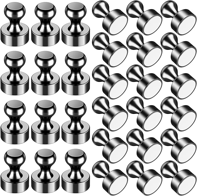 30 Pcs Fridge Magnets, Refrigerator Magnets, Small Strong Magnets, Whiteboard Magnets for Fridge, Magnetic Push Pins for Locker, Kitchen Decor and Accessories, Office, Classroom Organization