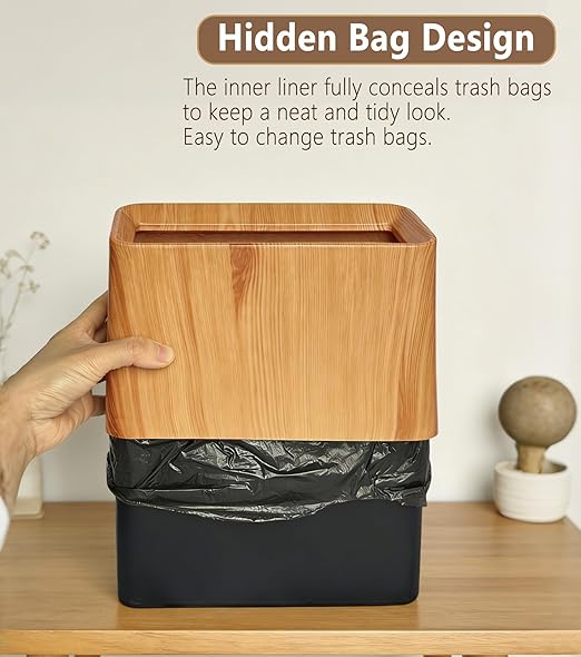 Mini Trash Can for Desk(0.5Gal/2L),Tiny Countertop Trash Can (with 90 Bags),Small Office Desktop Garbage Cans,Tabletop Waste Basket with Open Top,Mini Trash Bin for Bedroom,Vanity,Car