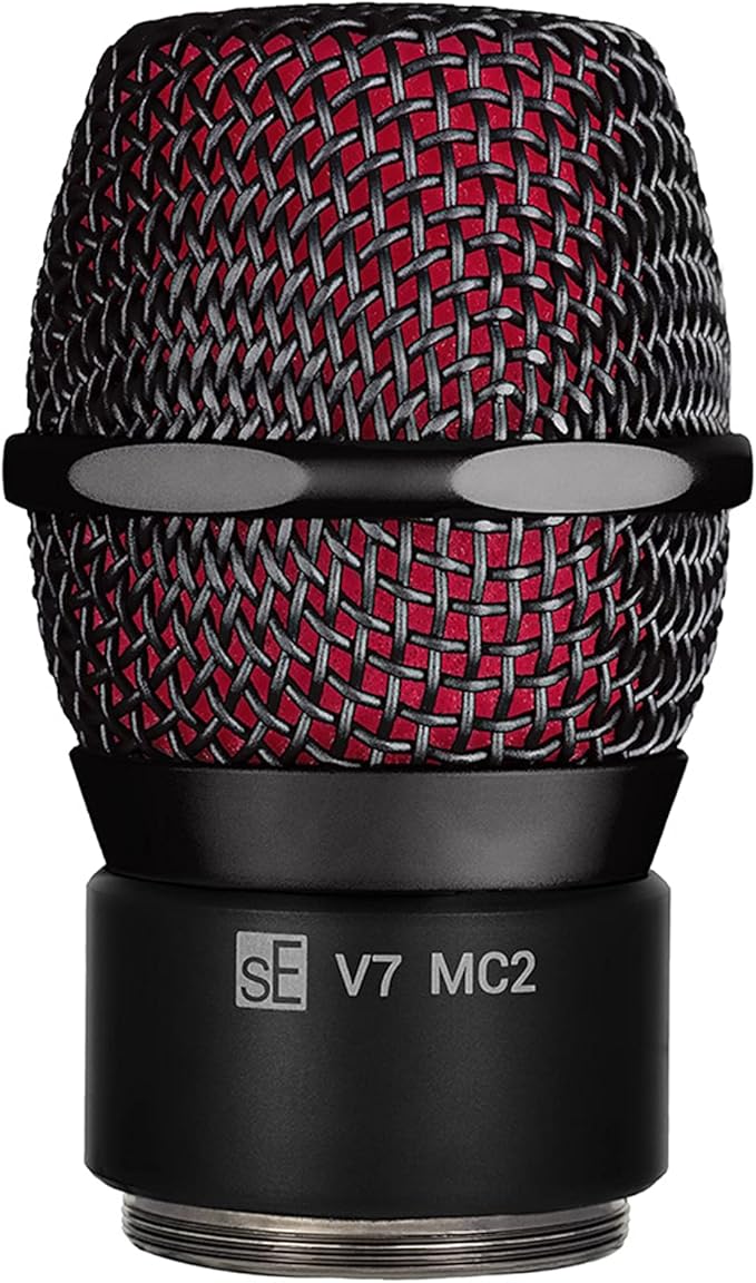 SE ELECTRONICS V7 MC2 Wireless Microphone Capsule - Compatible with Sennheiser Wireless Transmitters - Professional Dynamic Microphone for Singing, Speech & Music Studio Recording (Black)
