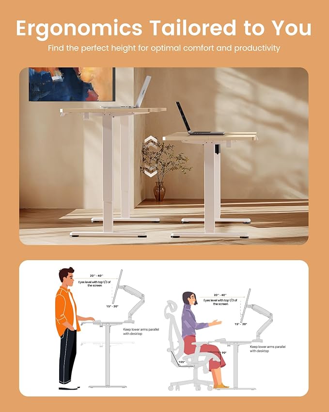 ErGear Electric Standing Desk – Natural (44")