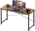 OLIXIS 55 Inch Computer Office Desk for Small Spaces, Writing Gaming Work Desk Modern Study Table with Storage Bag & Headphone Hook Home Bedroom, Rustic Brown