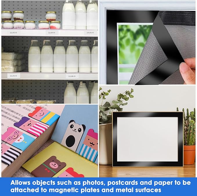 DTLHCNCT Magnetic Tape - 1" x 32ft Magnet Strip Tape Roll with Strong Adhesive Backing for Kitchen, Office, School Organization, Easy to Use and Multipurpose.(0.06" Thick)