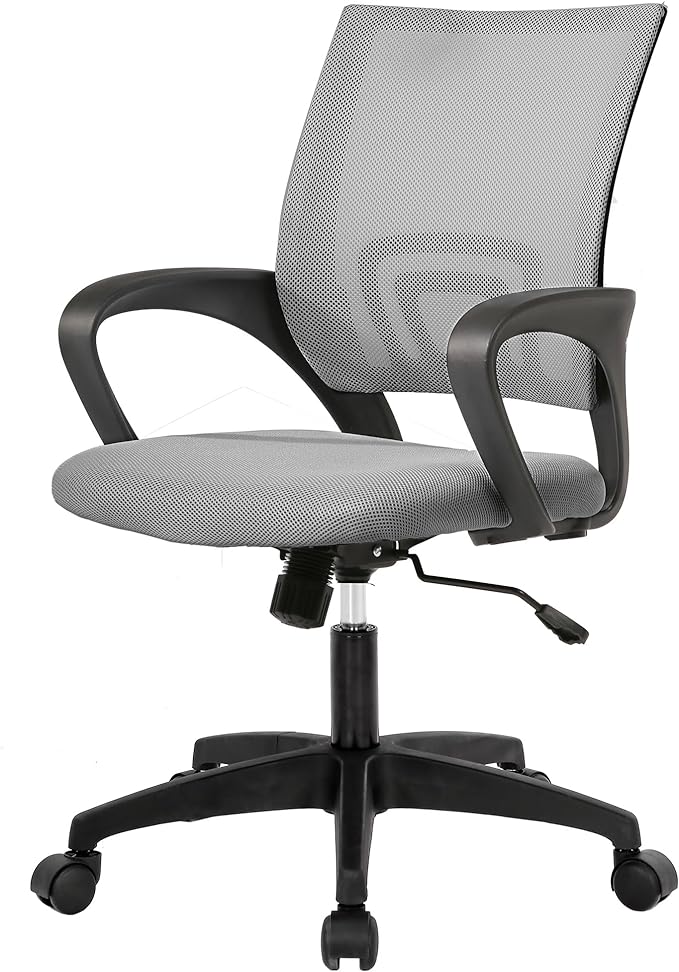 PayLessHere Home Office Chair Desk Computer Chair Adjustable Ergonomic Chair Lumbar Support Armrest Executive with High Density Mesh 360 Degree Swivel Chair for Adults Chair (Pack of 1, Grey)