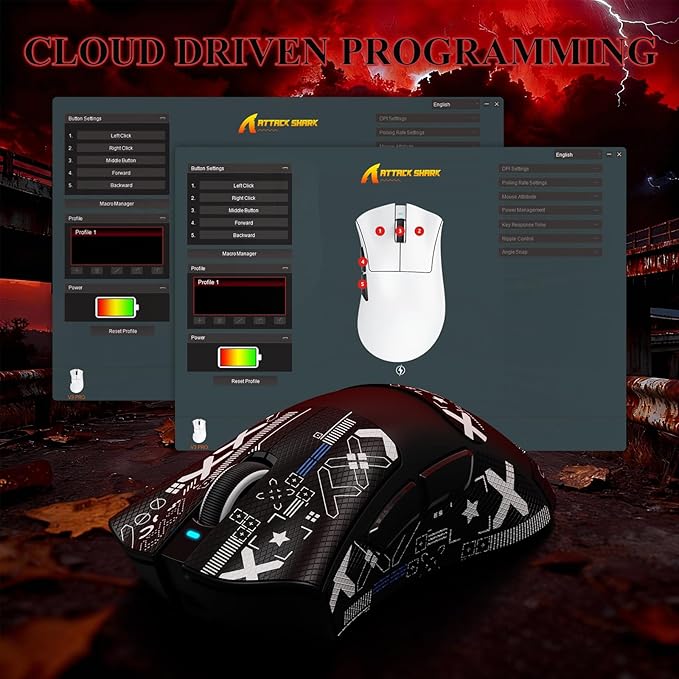 MAMBASNAKE Attack Shark V3 PRO 62g Superlight Wireless Gaming Mouse,RGB Charging Dock,BK52820 Tri-Mode BT/2.4G Wireless/Wired Mouse with Grip Tape,25000DPI,5 Programmable Buttons for Pc/Mac,Black PRO