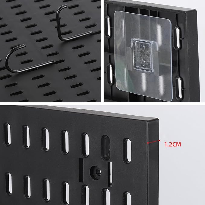 acDesign Pegboard Organizer, 4Pcs Metal Peg Board Panels with 26Pcs Peg Board Organizer Accessories for Walls Tool Organization