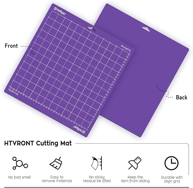 HTVRONT Cutting Mat, 3 Pcs Cutting Mat 12x12(Standard, Light, StrongGrip) Compatible with Cricut Maker 4/Maker 3/Maker/Explore 4/3/Air 2/One, Variety Adhesive Sticky Cutting Mats Accessories