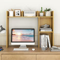 Desktop Bookshelf, 3-Tier Desk Hutch Shelf with 5 Display Rack for Computer Desk, Desk Organizer Shelves for Top of Desk, Dorm, Home, Office (Oak)