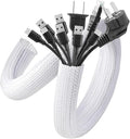 AGPTEK Cable Sleeve, 20ft - 4/5 inch Cable Management Desk Cord Cover Organizer Wire Hider for Home Office Computer TV Wire Loom Tubing Pet Proof Cord Protector from Cat Dog Chewing, White