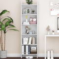 Hzuaneri 6-Tier Bookshelf, 66.9 Inches Floor Standing Bookcase, Display Storage Shelf, Corner Shelf, Home Decor Furniture for Home Office, Living Room, Bedroom, White 01103XBC