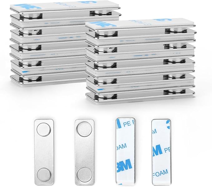 12-Pairs Magnetic Picture Hanging Strips, Magnetic Fixator Removable and Damage Free, Adhesive Strips for Frame Hanging and Home Decorations