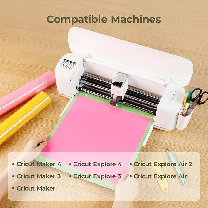 HTVRONT Cutting Mat, 6 Pcs Cutting Mat 12x12 & 12x24in(Standard, Light, StrongGrip) Compatible with Cricut Maker 3/Maker 4/Maker/Explore 3/4/Air 2/One, Variety Adhesive Sticky Cutting Mats Accessories