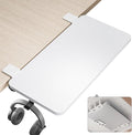 PEGZONE Desk Extender Tray, 24" x 12" Clamp On Shelf, Desk Extension with Laptop Holder, Table Arm Rest, Clamp On Keyboard Tray for Office and Home, Workstation Organizer, Medium, White